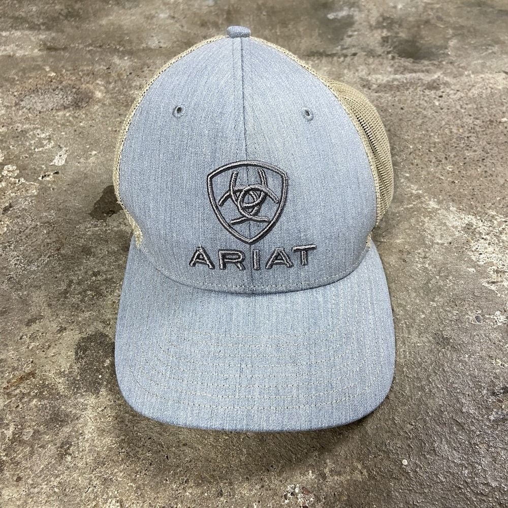 Richardson Ariat Trucker Cap Gray Snap Back Adjustable Mesh Utility Work Wear